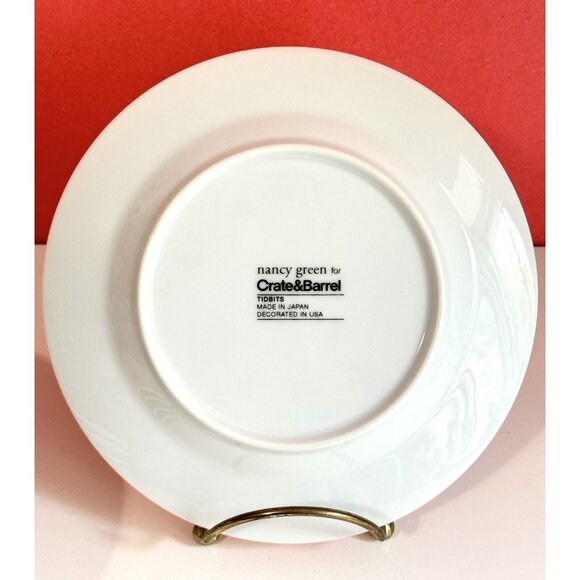 Crate and Barrel Tidbit Plates by Nancy Green ~ Assorted Food Theme ~ EUC - Picture 8 of 9
